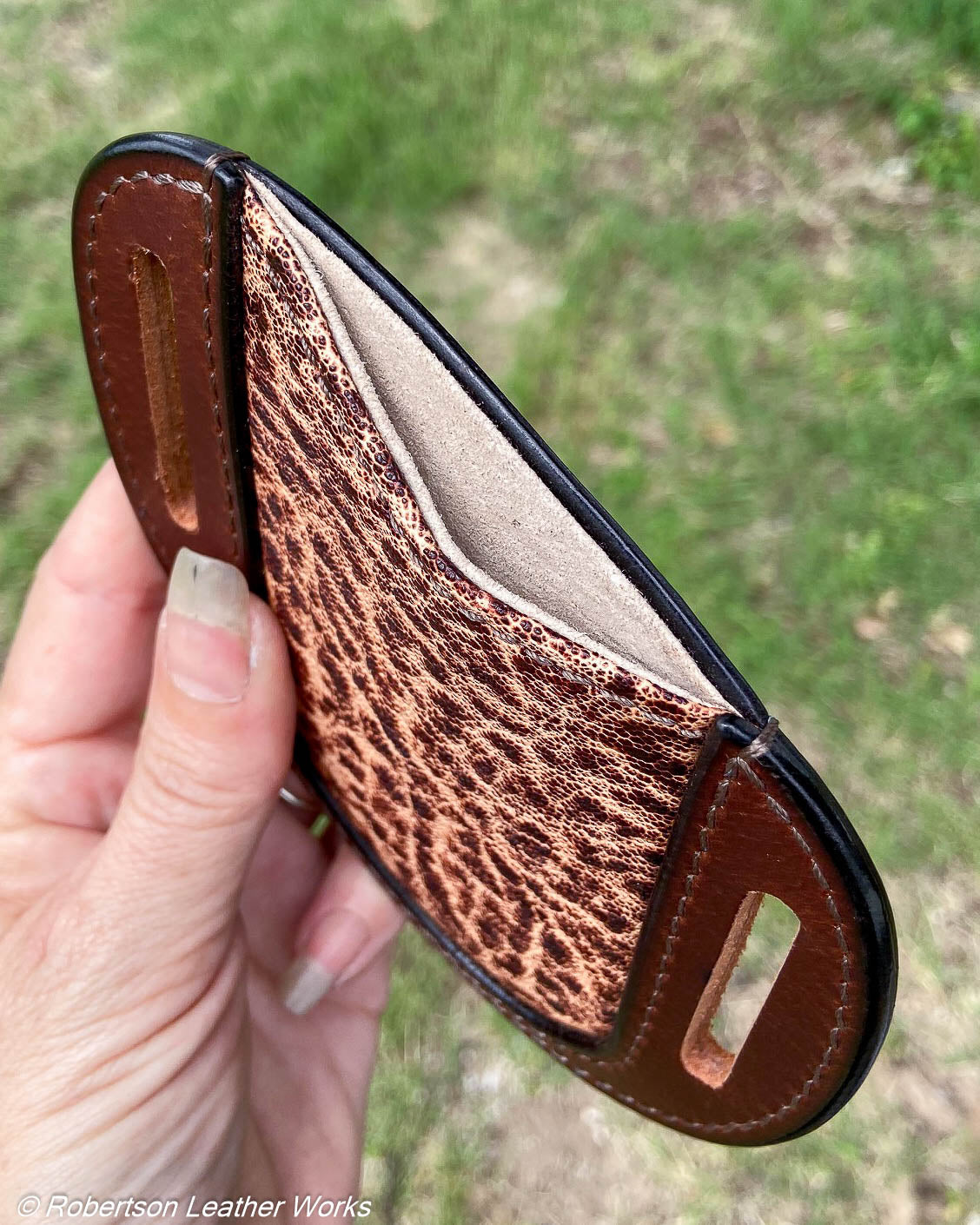 Folder Holster - Wide - in Vintage Peat Elephant & Water Buffalo