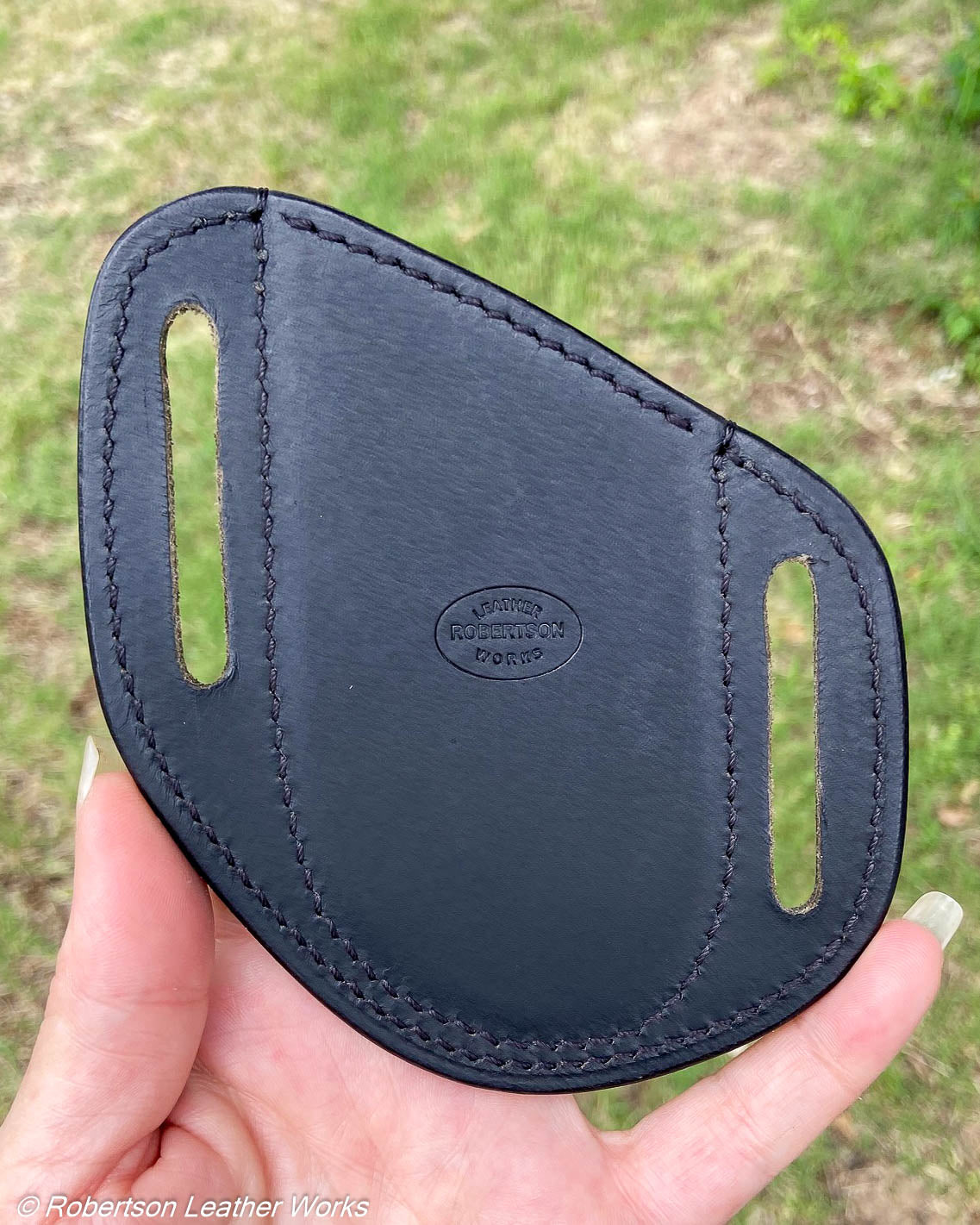 Folder Holster - Wide - in Black Alligator Flank & Water Buffalo
