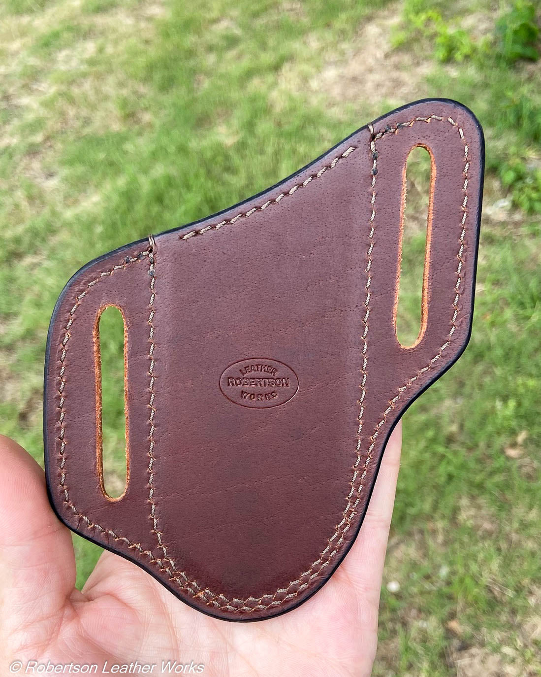 Folder Holster- Tall - in Dark Navy Ostrich & Water Buffalo