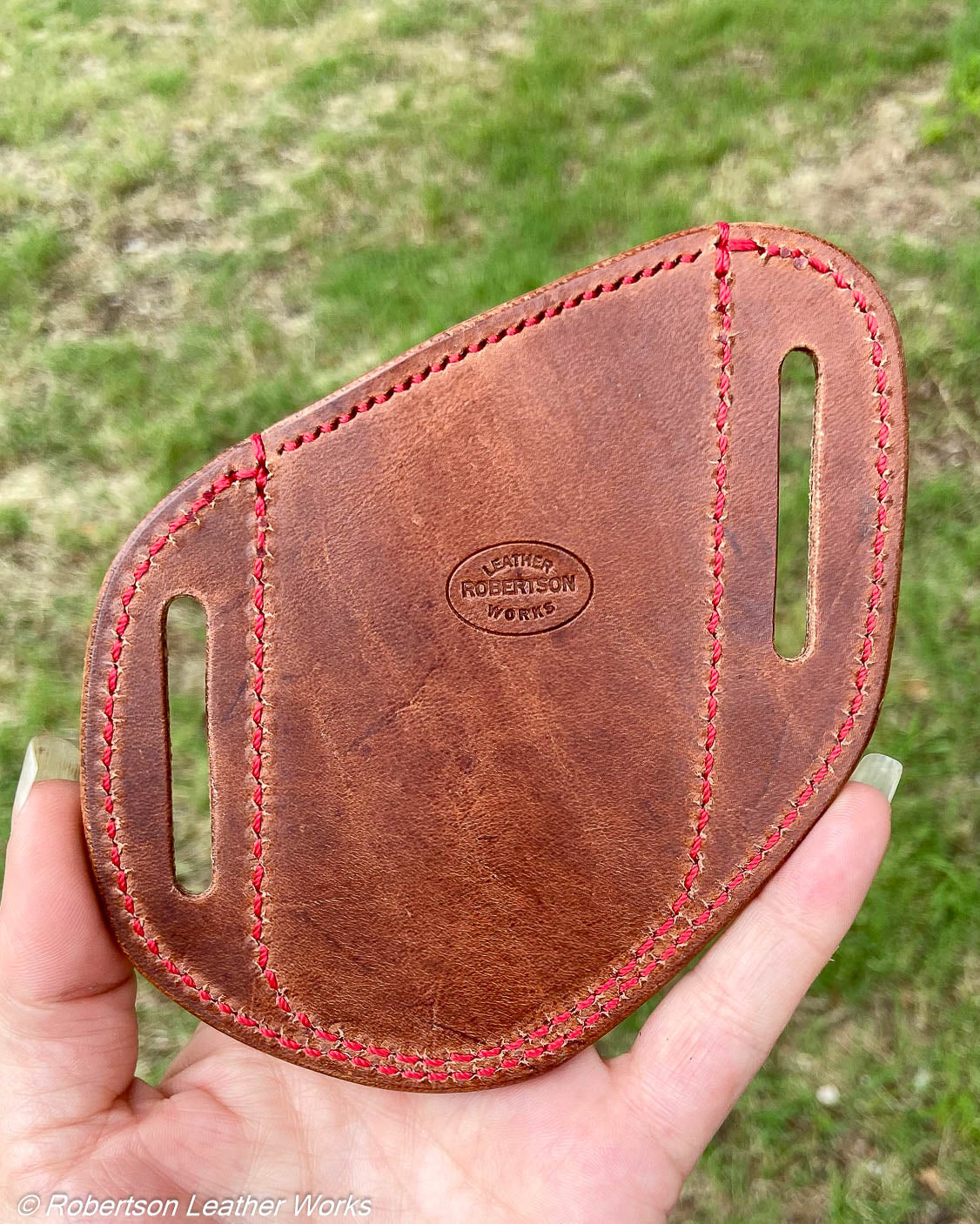 Folder Holster - Wide - in Red Elephant and Natural Harness