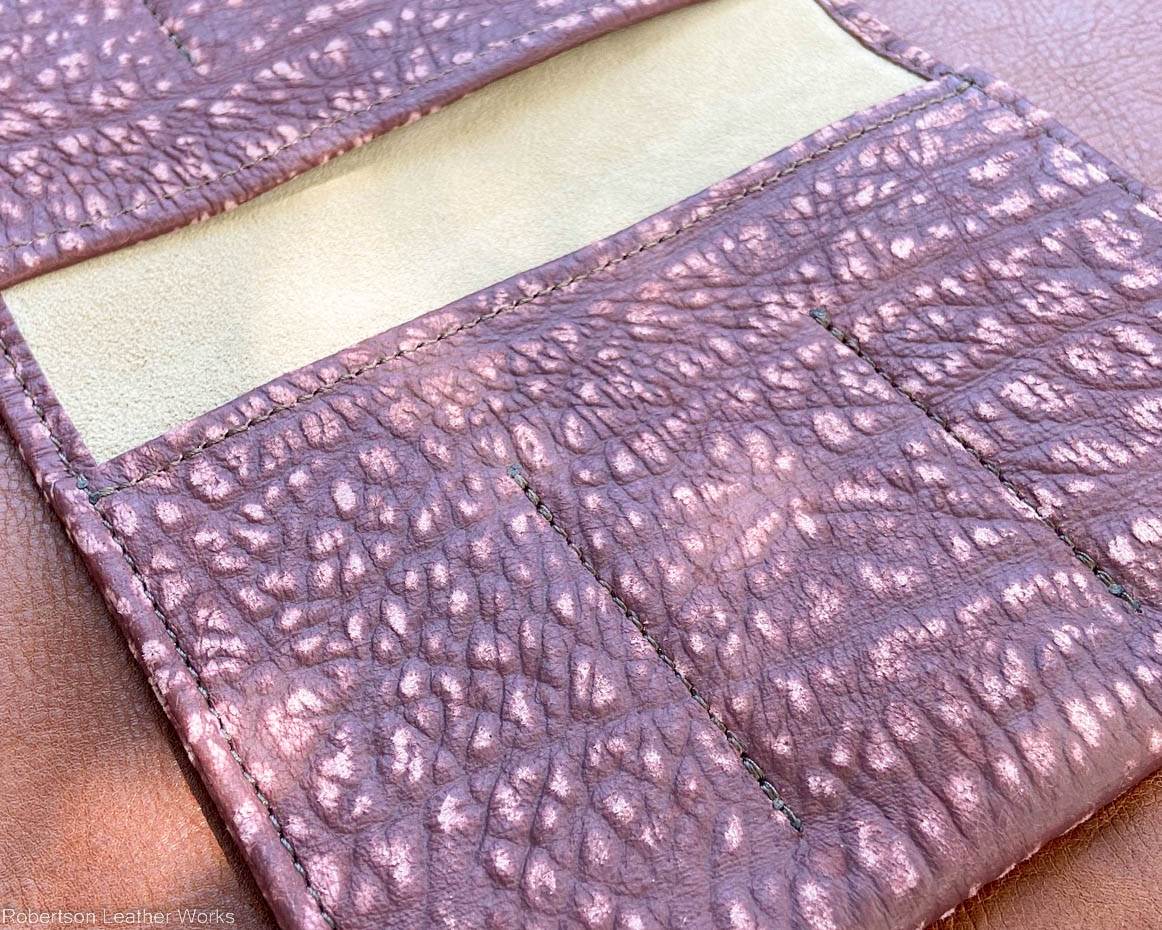 6-Knife Case in Maroon Cape Buffalo Leather