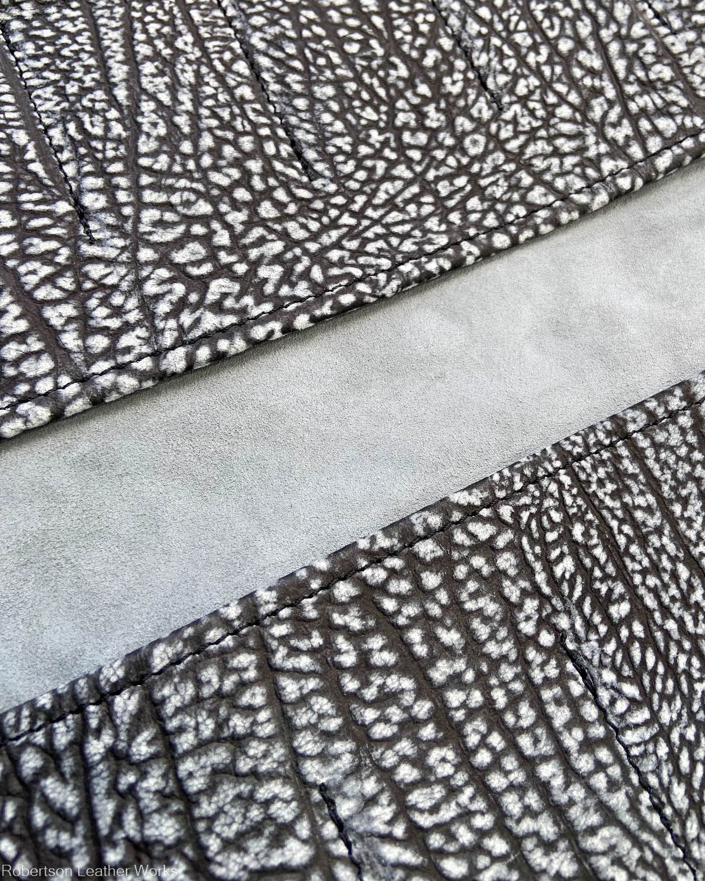 10-Knife Case in Black & White Cape Buffalo Leather