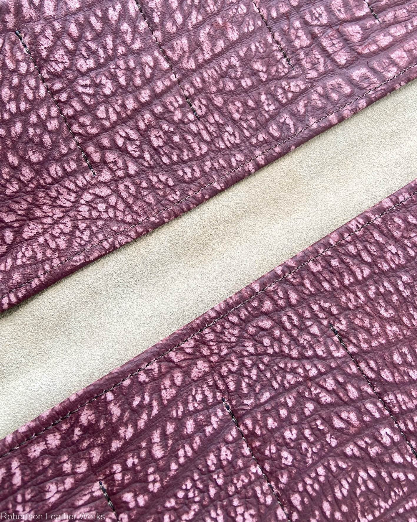12-Knife Case in Maroon Cape Buffalo Leather