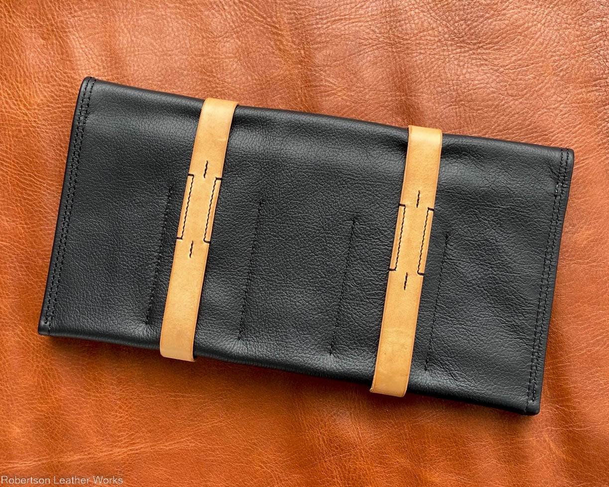 10-Knife Case in Black Leather