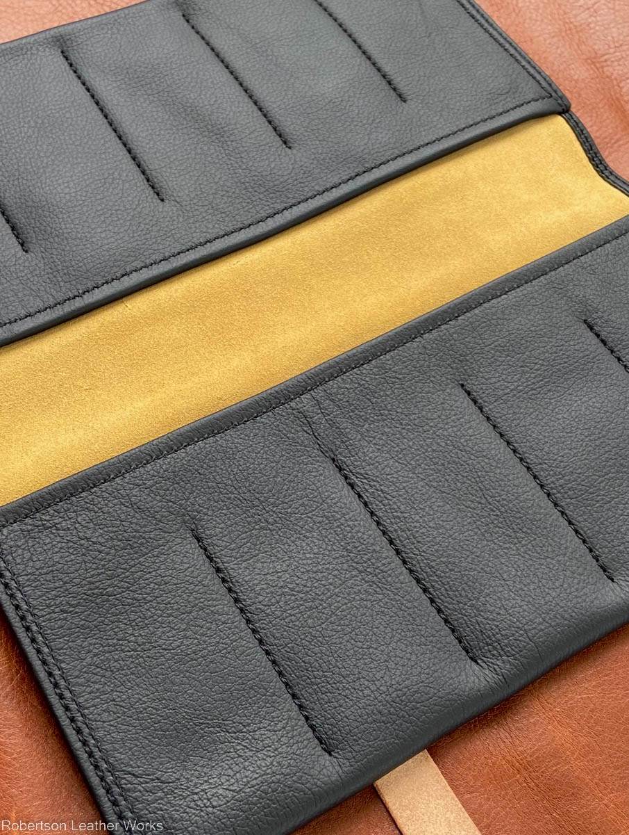 10-Knife Case in Black Leather
