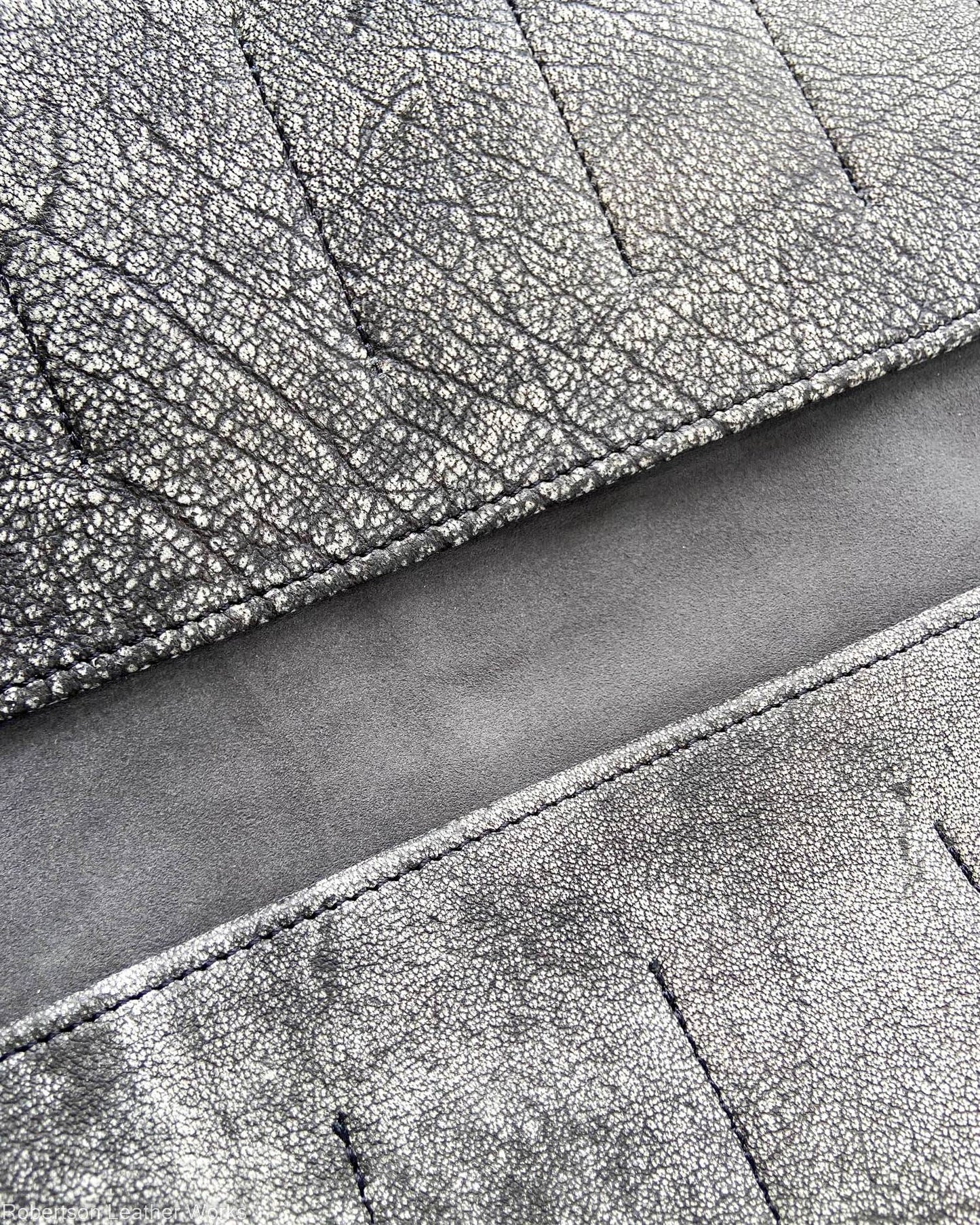 10-Knife Case in Gray Safari Cape Buffalo Leather