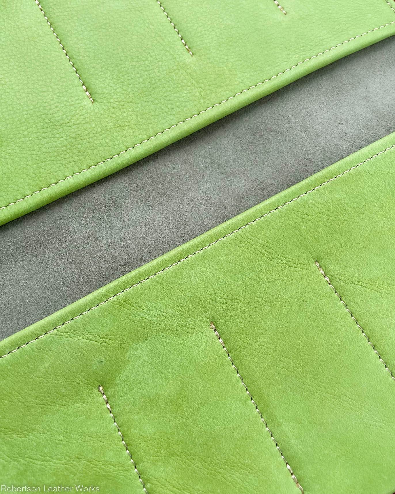 10-Knife Case in Lime Green Leather