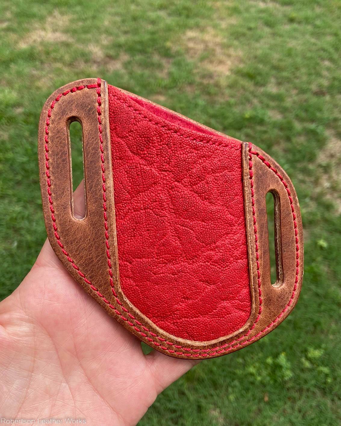 Slip Holster in Red Elephant and Natural Harness