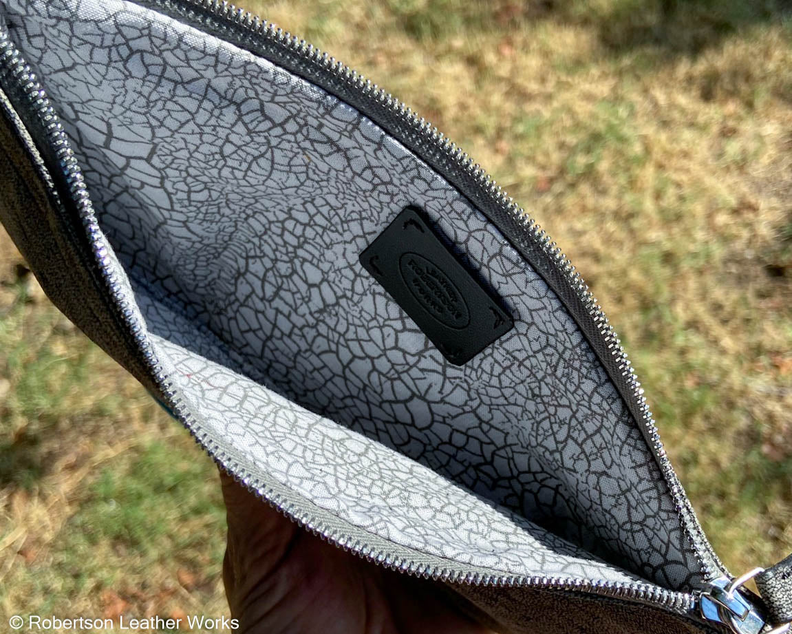 Zipper Pouch/ Cash Bag in Safari Gray Wildebeest