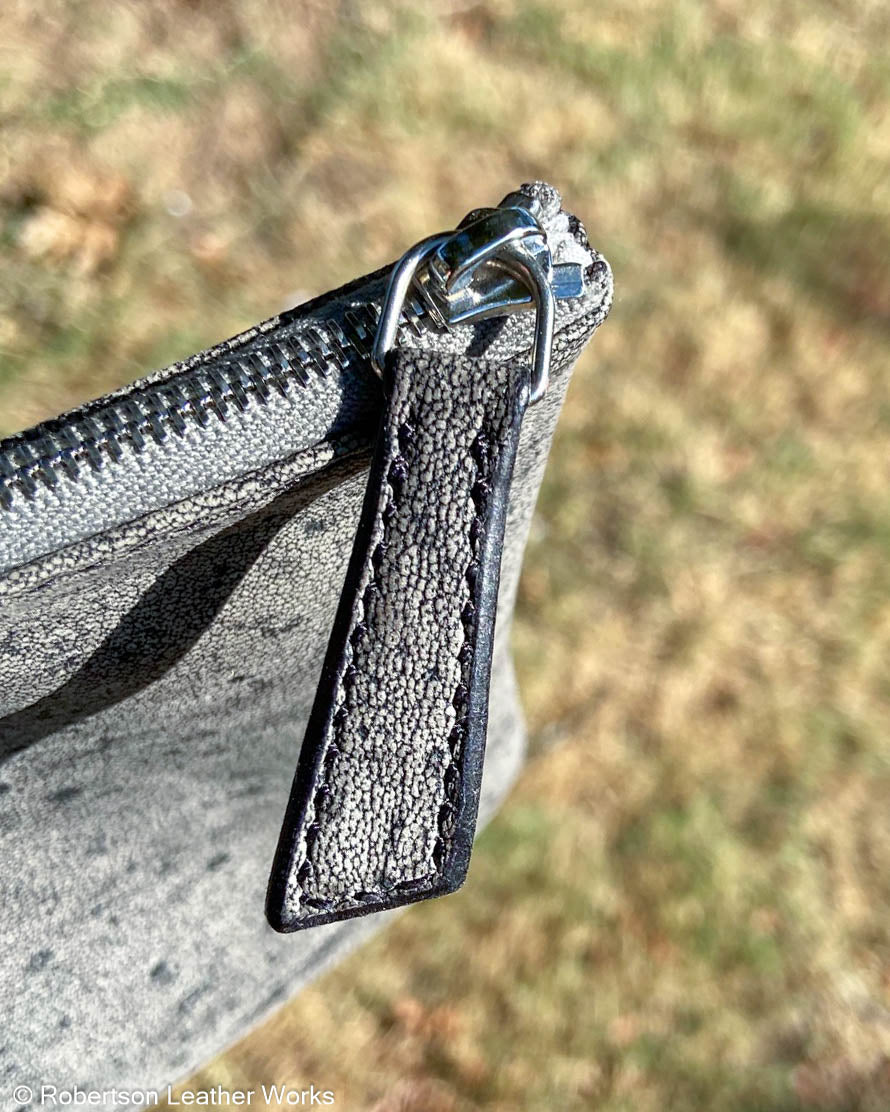 Zipper Pouch/ Cash Bag in Safari Gray Wildebeest