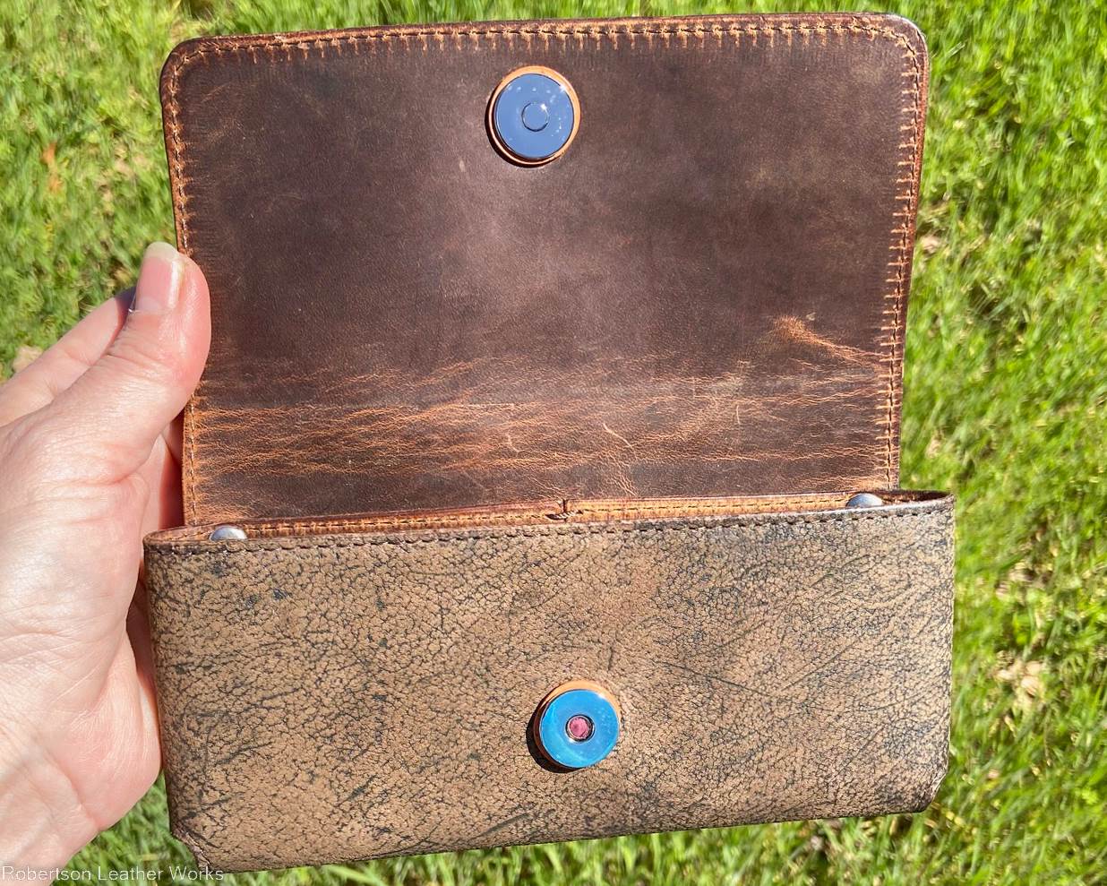 Horizontal Belt-Carry Phone Case in Safari Brown Cape Buffalo