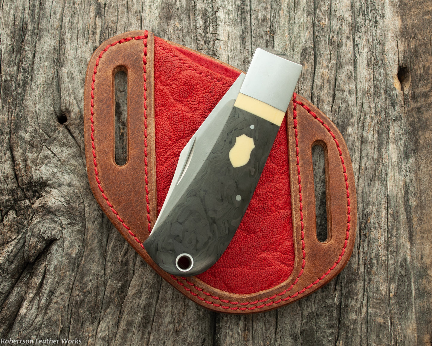 Slip Holster in Red Elephant and Natural Harness