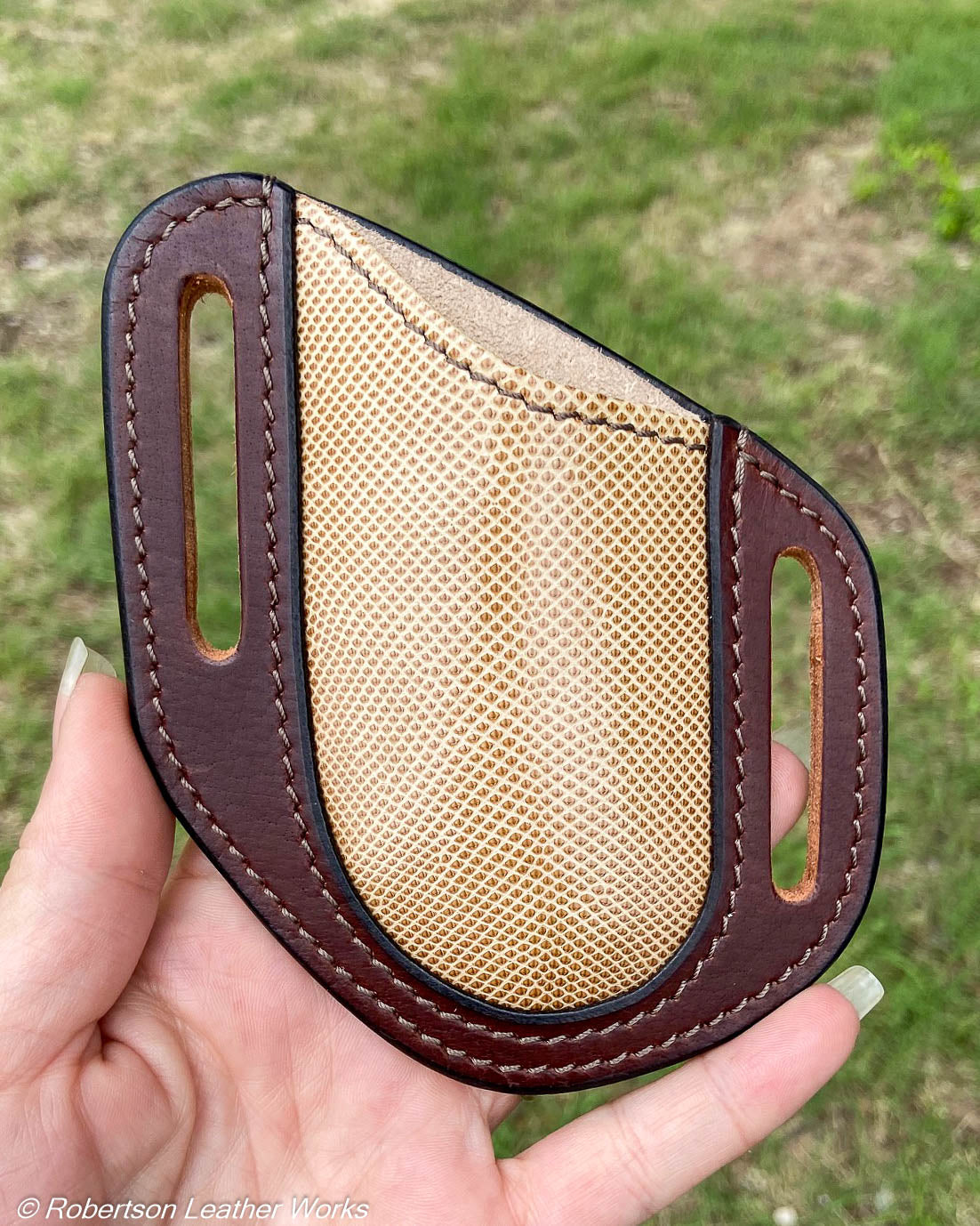 Folder Holster - Wide - in Tan Karung Snake & Water Buffalo