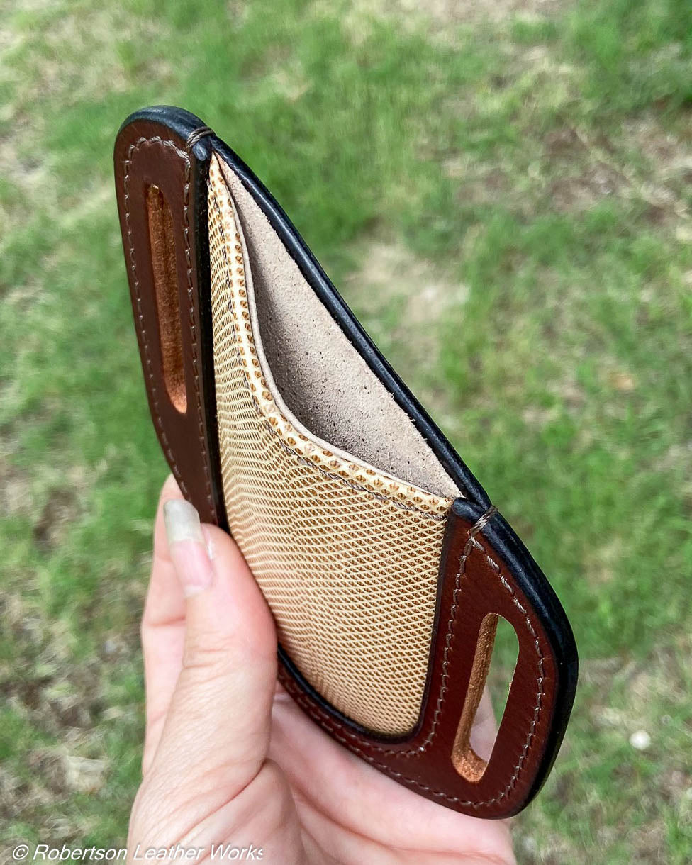 Folder Holster - Wide - in Tan Karung Snake & Water Buffalo