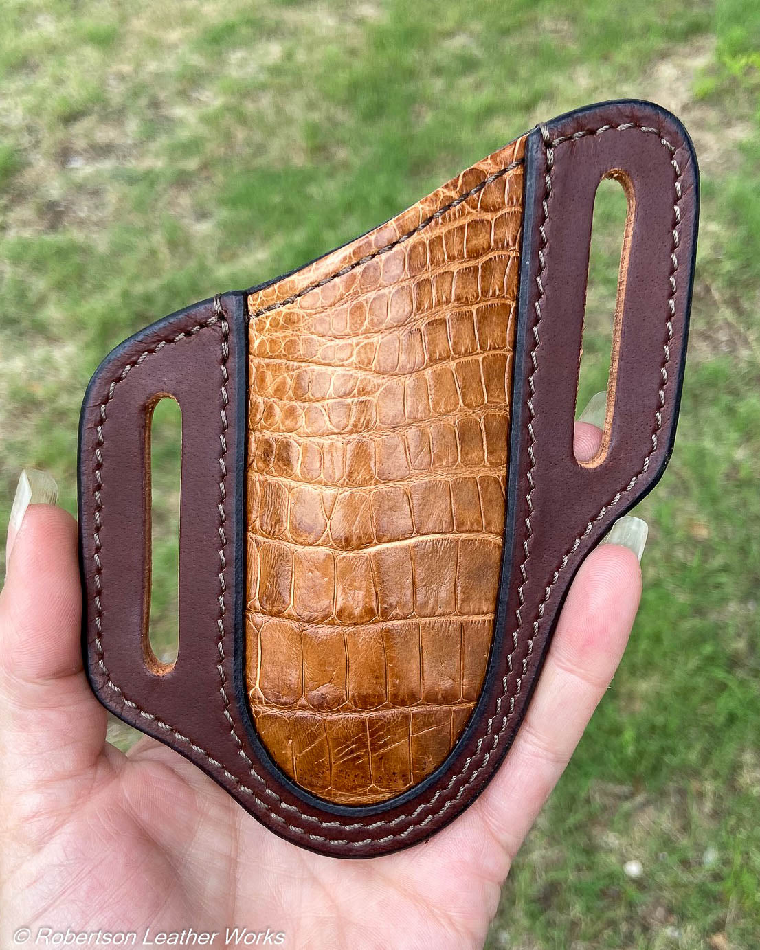 Folder Holster- Tall - in Peanut Alligator & Water Buffalo