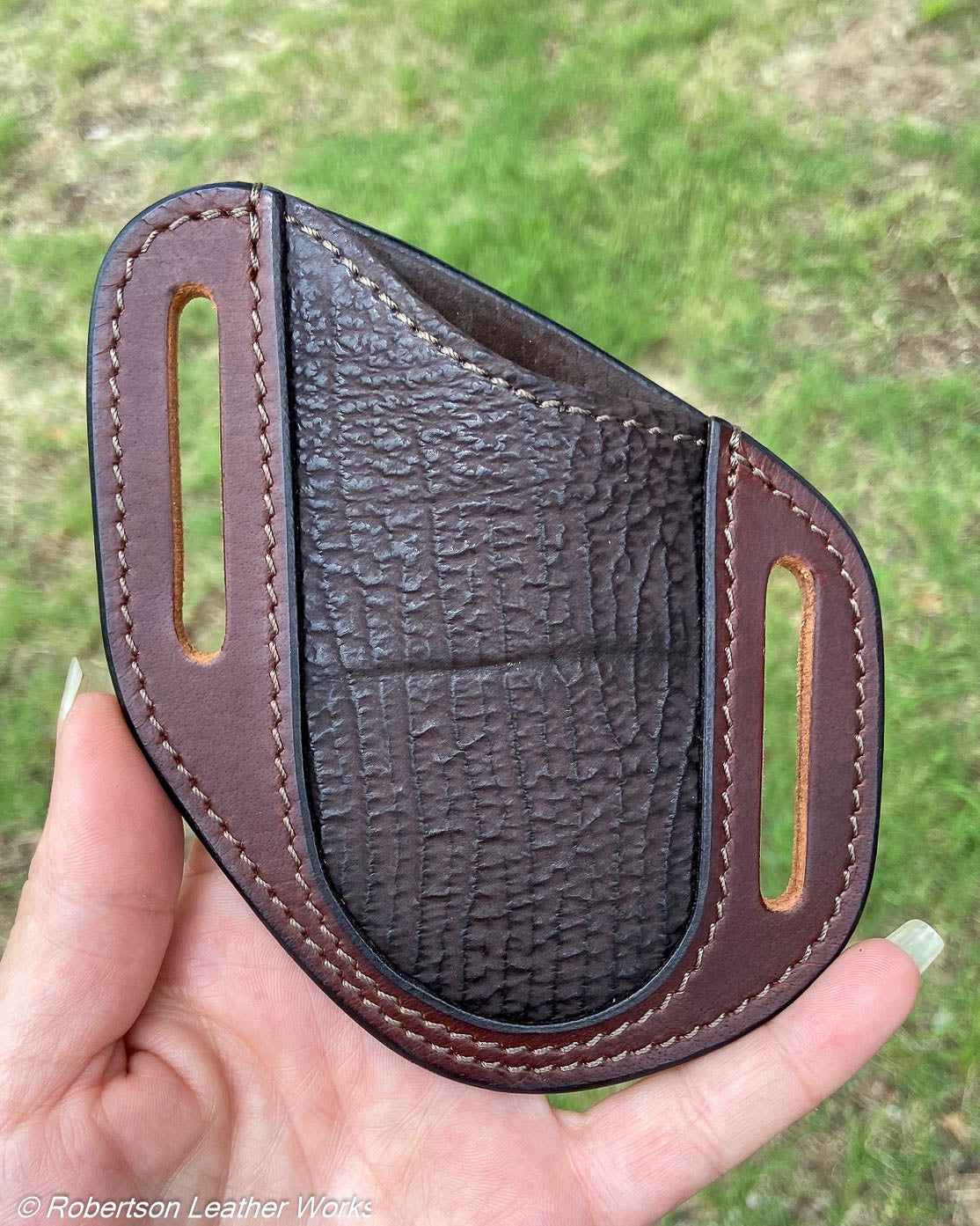 Folder Holster - Wide - in Brown Shark & Water Buffalo