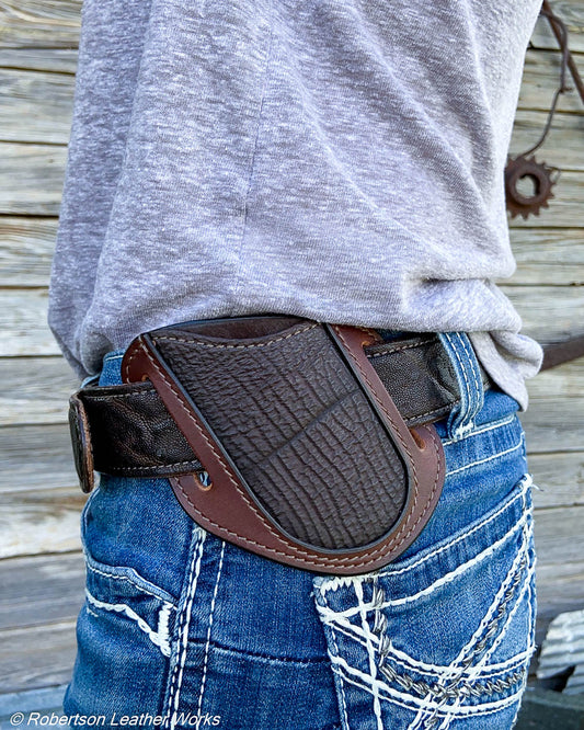 Folder Holster - Wide - in Brown Shark & Water Buffalo