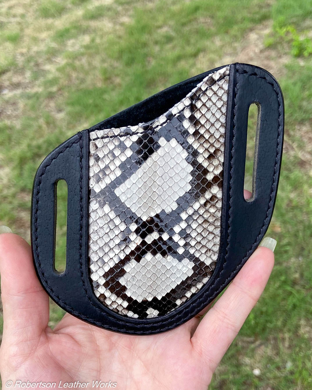 Folder Holster - Wide - in Black & White Python & Water Buffalo