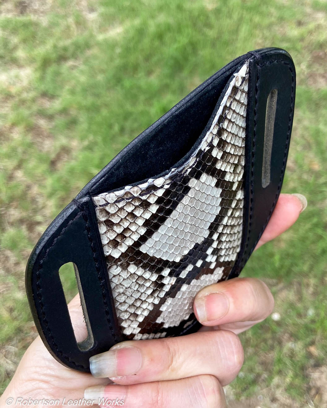 Folder Holster - Wide - in Black & White Python & Water Buffalo