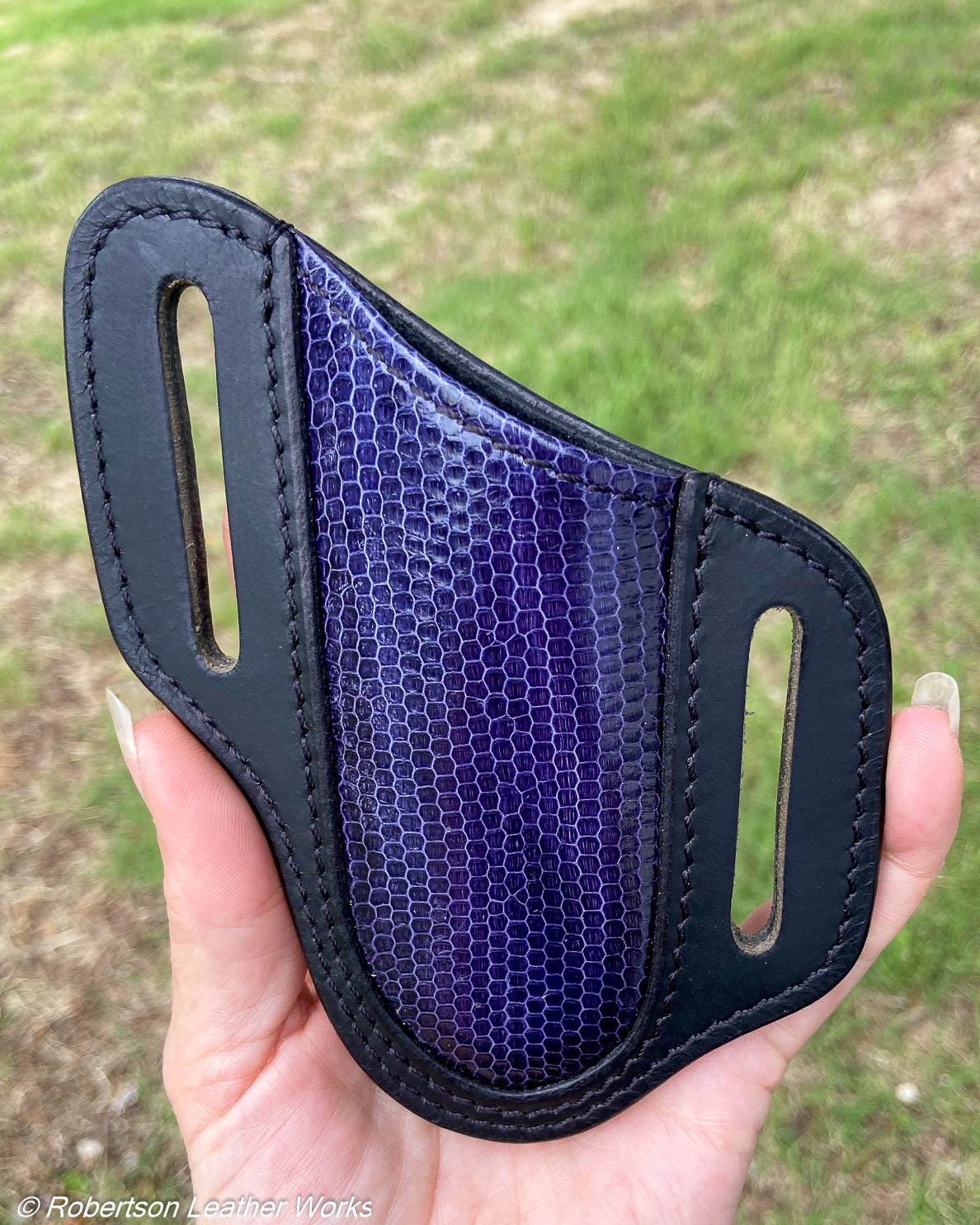 Folder Holster- Tall - in Purple Watersnake & Water Buffalo