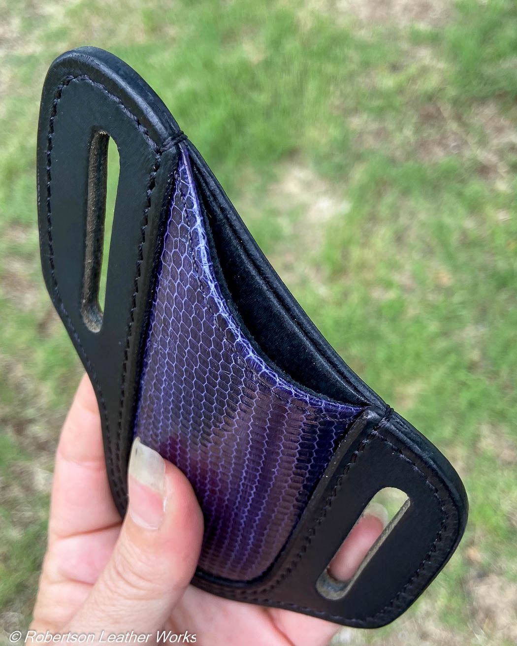 Folder Holster- Tall - in Purple Watersnake & Water Buffalo