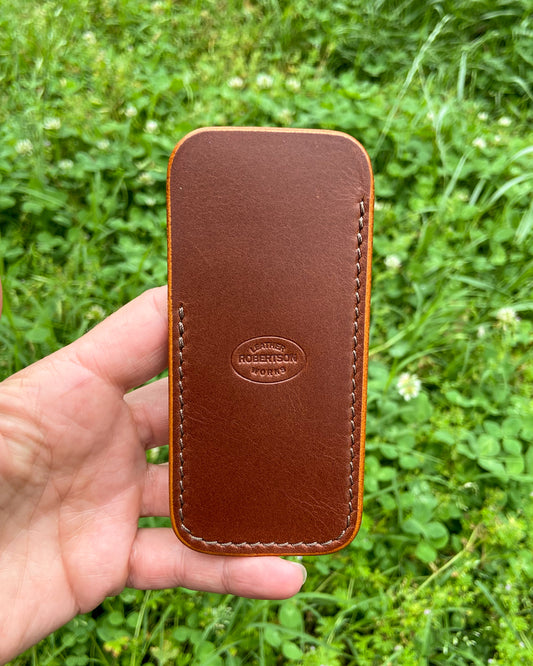 Medium Whiskey Oxford Excel Leather Knife Slip, Brown Stitching