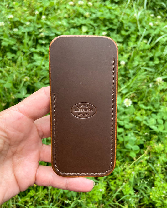 Medium Kentucky Oxford Excel Leather Knife Slip, Brown Stitching