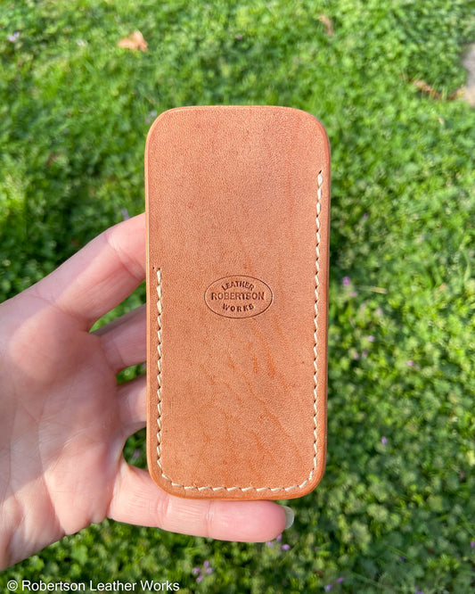 Medium Natural HBS Leather Knife Slip, Cream Stitching 1
