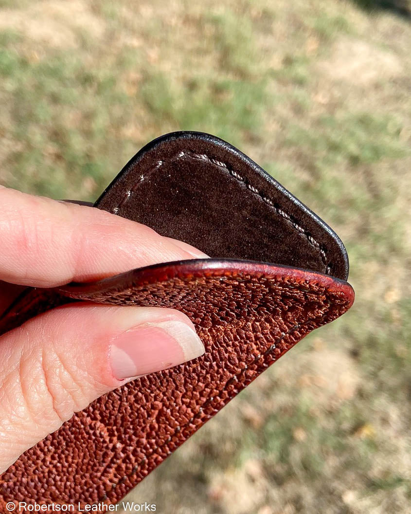 Small Havana Elephant Leather Knife Slip, Brown Stitching