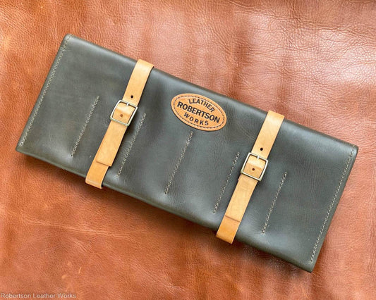 12-Knife Case in Olive Oil Tan Leather