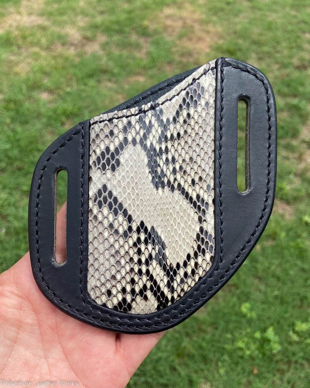 Slip Holster in Black & Gray Python and Black Water Buffalo