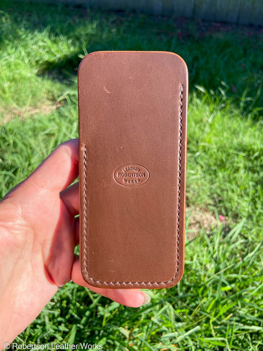 Large Kentucky Oxford Leather Knife Slip, Brown Stitching