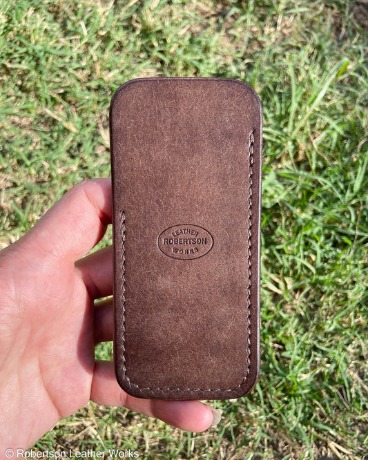 Medium Brown Pueblo Leather Knife Slip, Brown Stitching