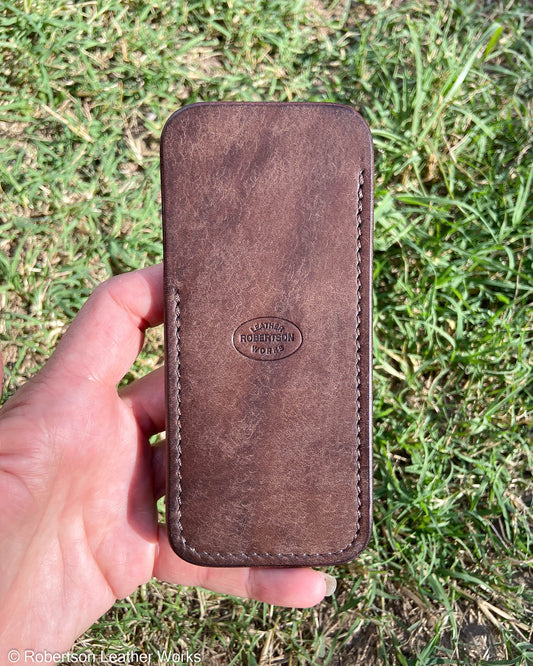 Large Brown Pueblo Leather Knife Slip, Brown Stitching