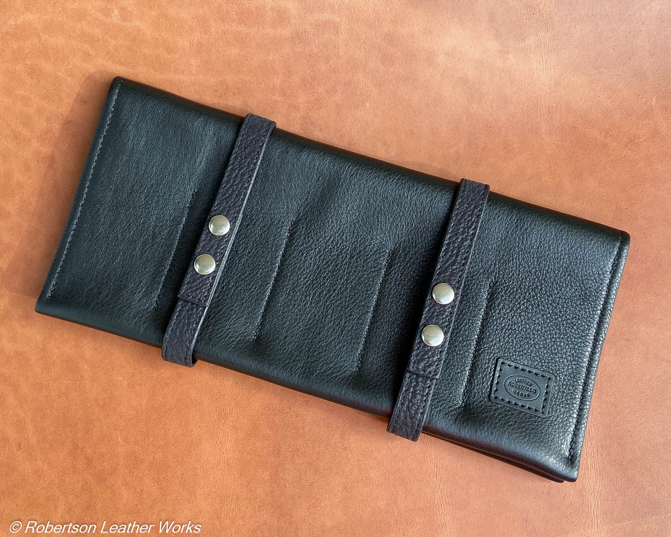 10-Knife Case in Black Ikon Leather