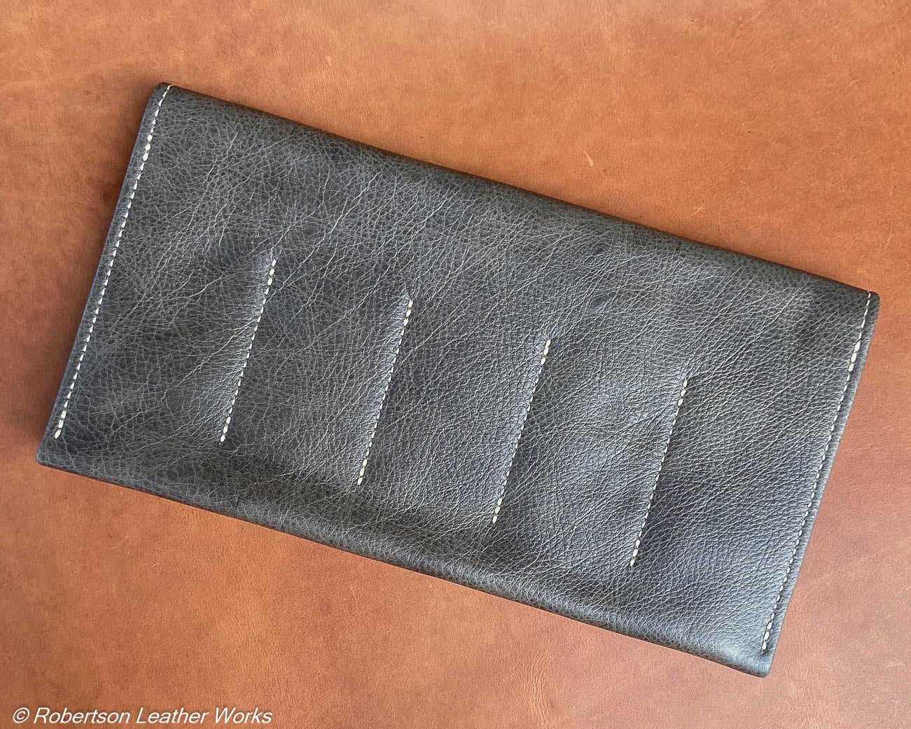 10-Knife Case in Slate Leather