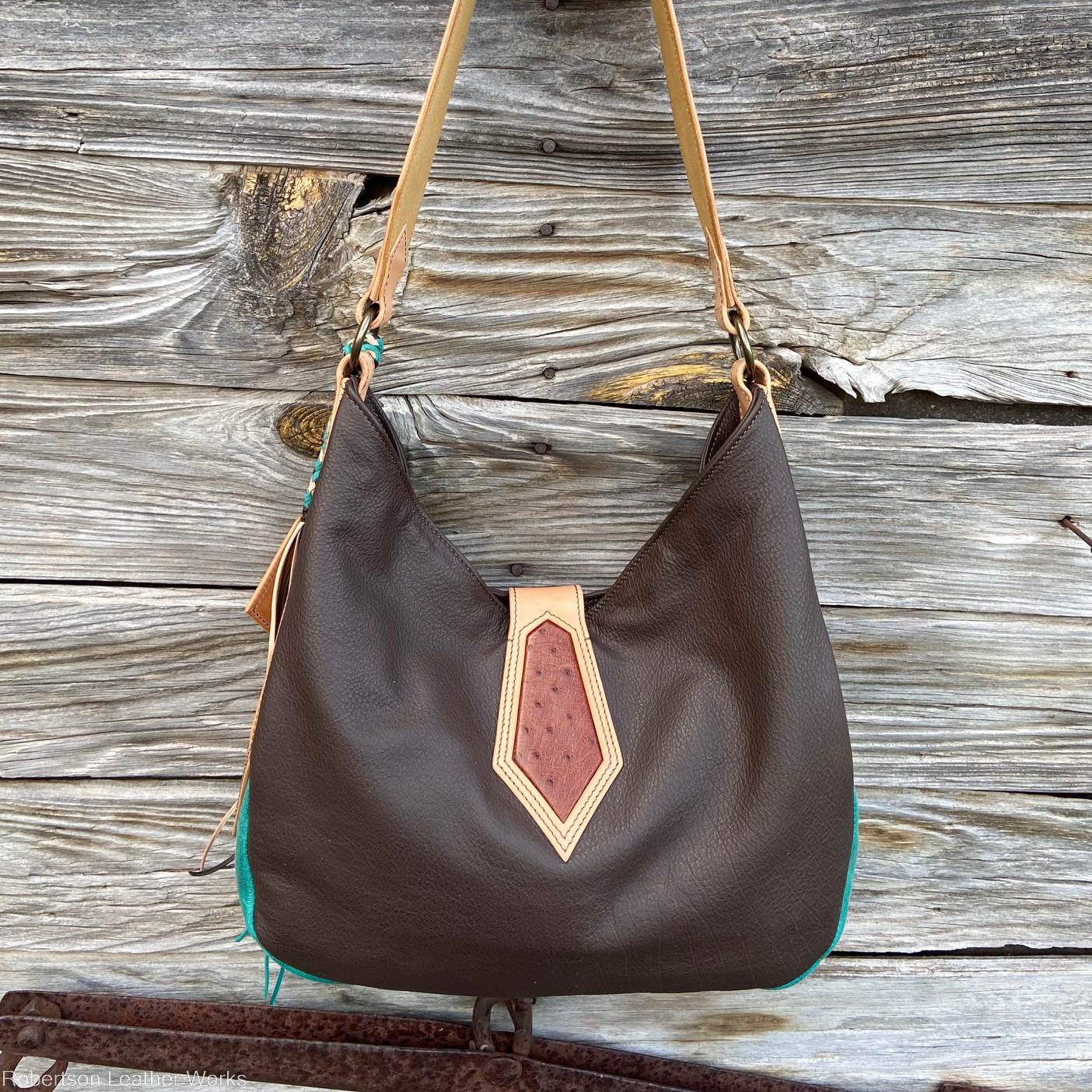 The Sarah Purse with Ostrich Inlays