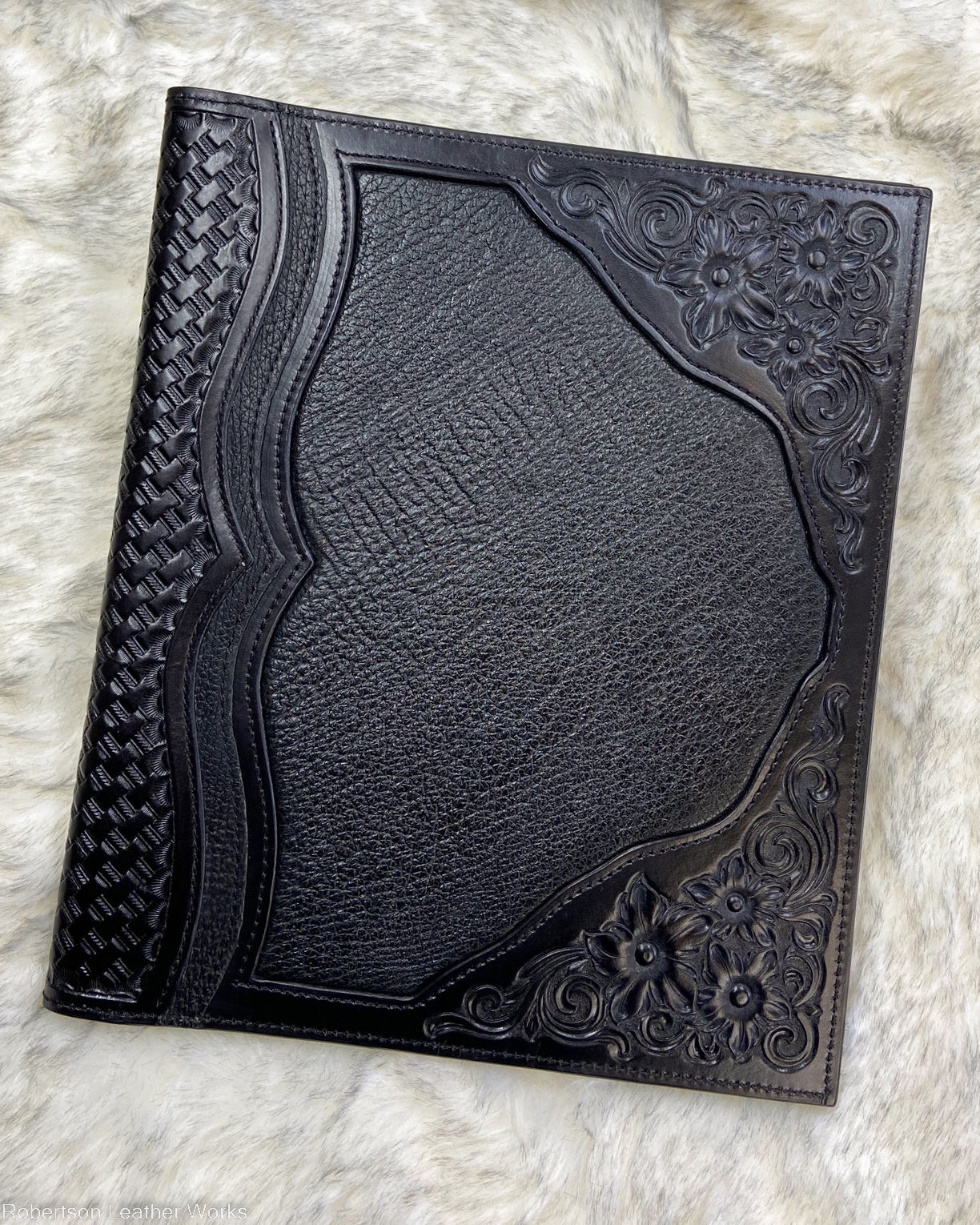 Black Floral with Shark Inlay Legal Pad Cover