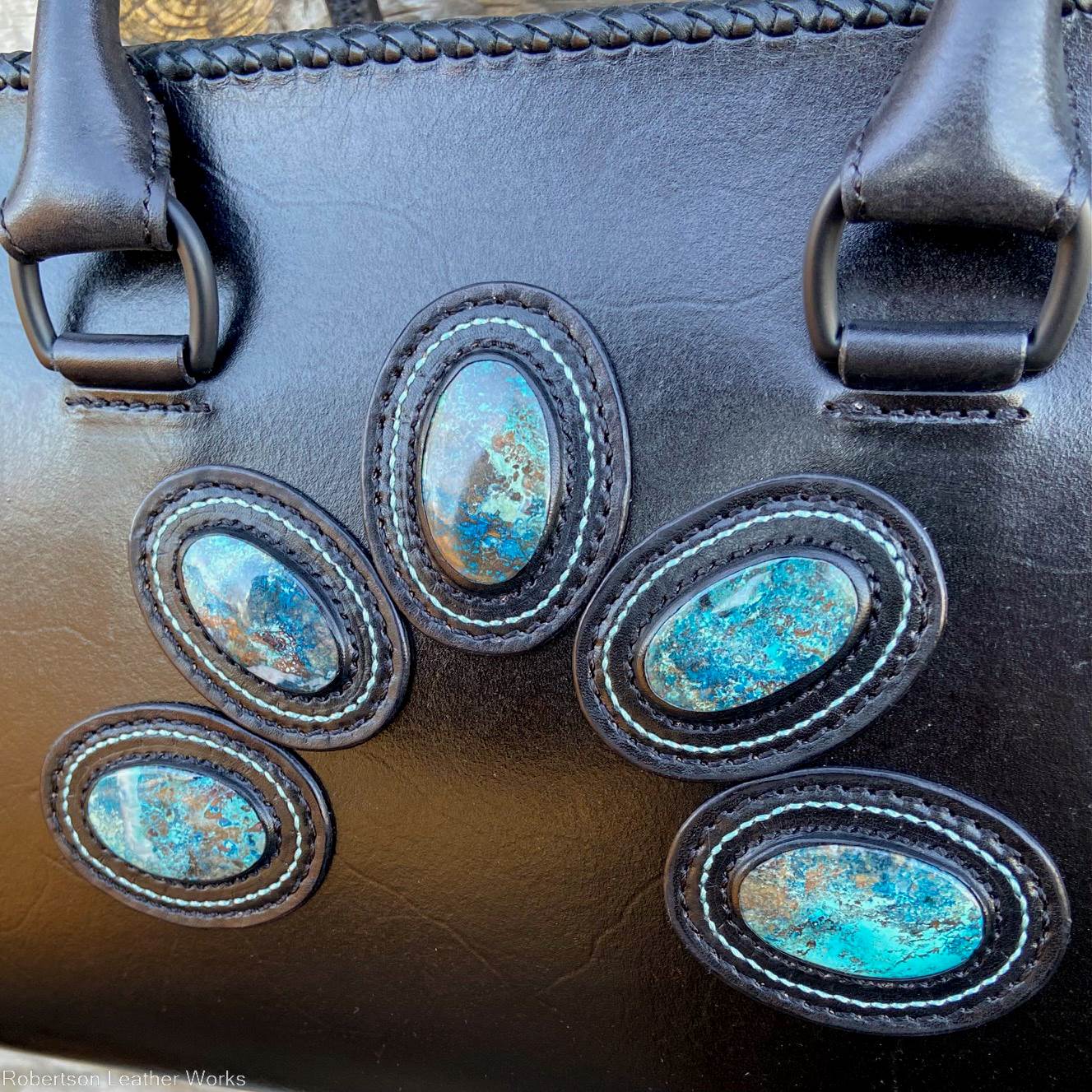 The Beth Purse with Azurite Sone Inlays