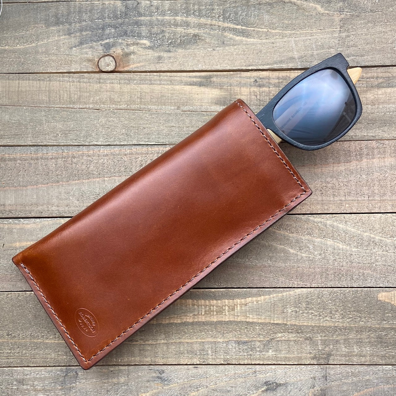 Sienna Oxford Sunglasses Case, Lined in Suede