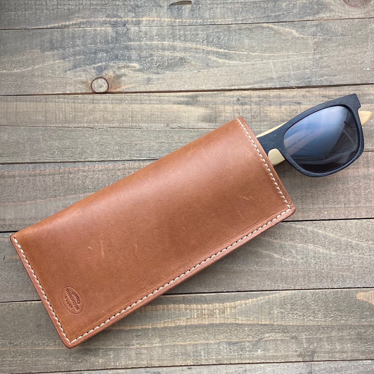 Saddle Heritage Sunglasses Case, Lined in Suede