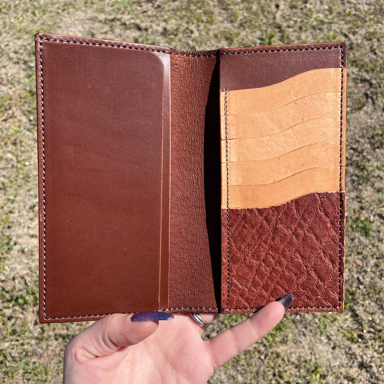 Tall Wallet in English Chestnut